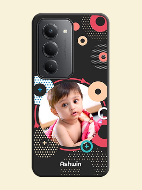 Multicoloured Round Image On Space Black Custom Soft Matte Mobile Back Cover - Redmi 15 5G