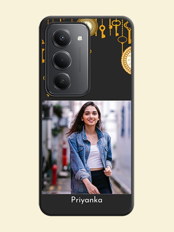 Decorative Design with Text On Space Black Custom Soft Matte Mobile Back Cover - Redmi 15 5G