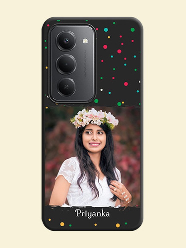 Multicolor Dotted Pattern with Text On Space Black Custom Soft Matte Mobile Back Cover - Redmi 15 5G