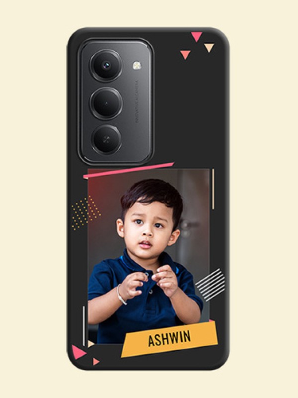 Photo Frame with Triangle Small Dots on Photo On Space Black Custom Soft Matte Mobile Back Cover - Redmi 15 5G