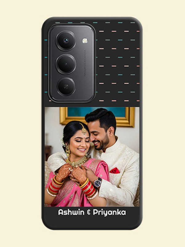 Line Pattern Design with Text On Space Black Custom Soft Matte Mobile Back Cover - Redmi 15 5G