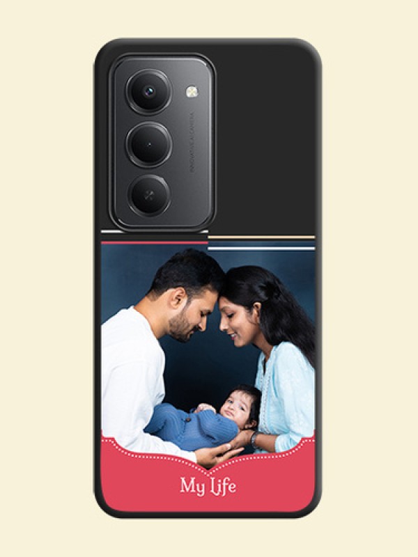 Classic Plain Design with Name On Space Black Custom Soft Matte Mobile Back Cover - Redmi 15 5G
