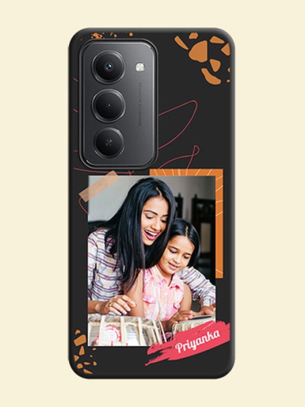 Orange Photo Frame On Space Black Custom Soft Matte Mobile Back Cover - Redmi 15 5G