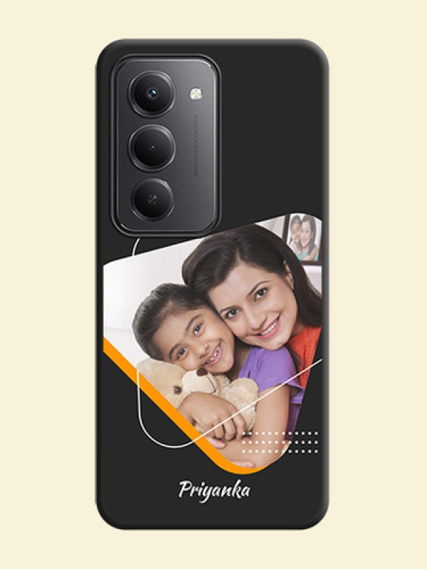 Yellow Triangle on Photo On Space Black Custom Soft Matte Mobile Back Cover - Redmi 15 5G