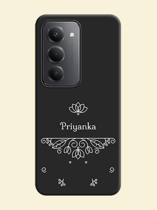 Lotus Garden Custom Text On Space Black Custom Soft Matte Mobile Back Cover - Redmi 15 5G