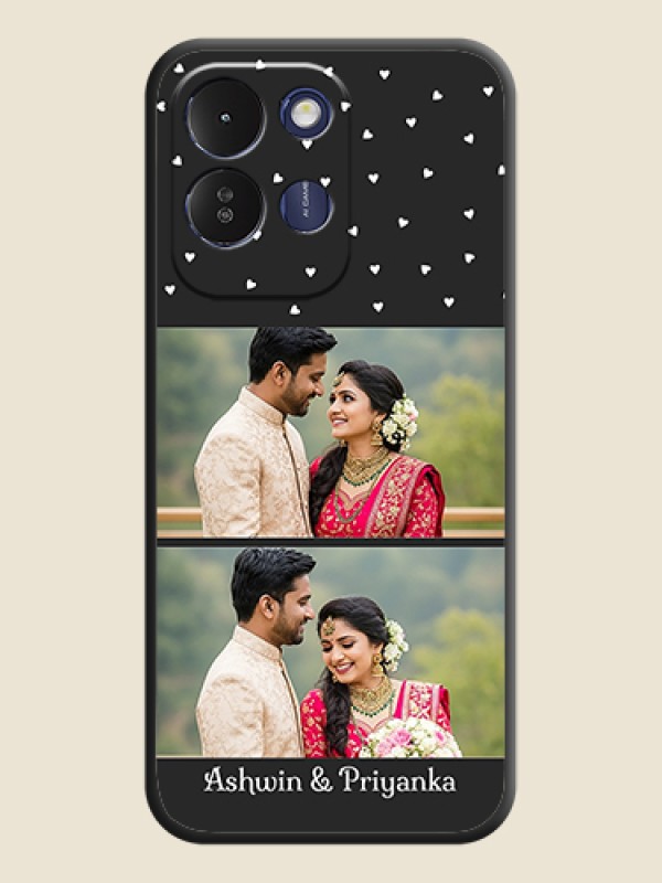 Miniature Love Symbols with Name On Space Black Custom Soft Matte Mobile Back Cover - Redmi 17 5G