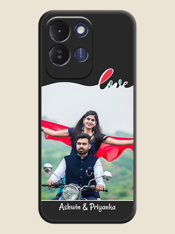 Fall in Love Pattern with Picture on Photo On Space Black Custom Soft Matte Mobile Back Cover - Redmi 17 5G
