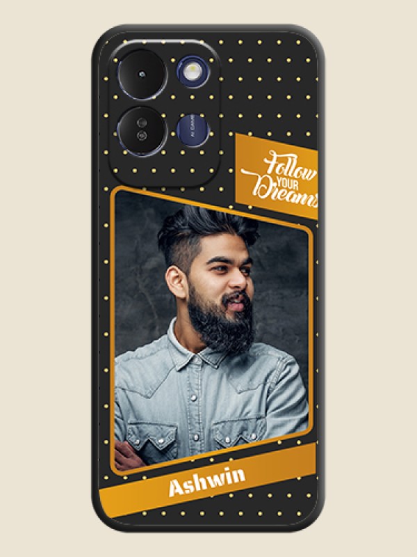 Follow Your Dreams with White Dots On Space Black Custom Soft Matte Mobile Back Cover - Redmi 17 5G