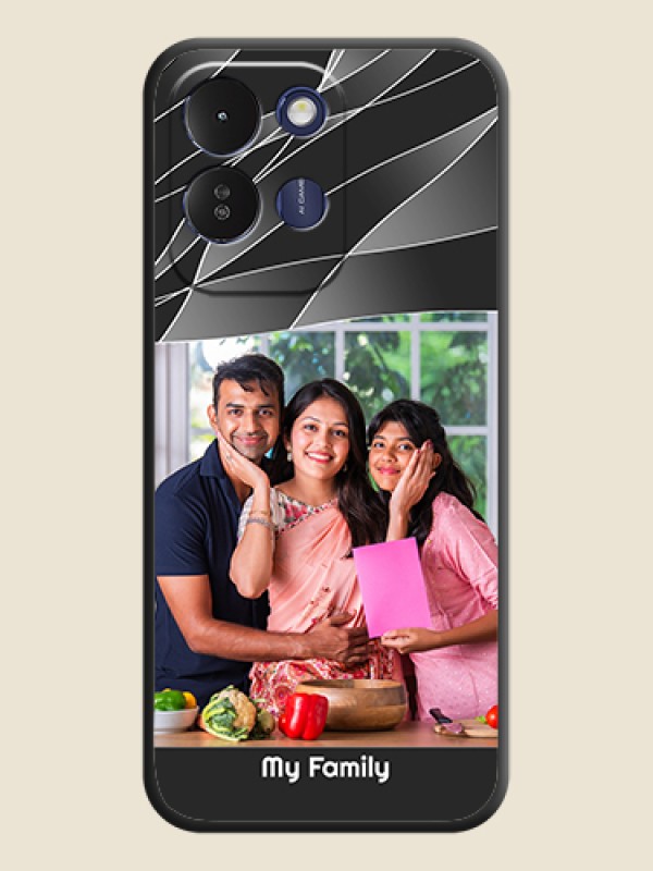 Mixed Wave Lines on Photo On Space Black Custom Soft Matte Mobile Back Cover - Redmi 17 5G