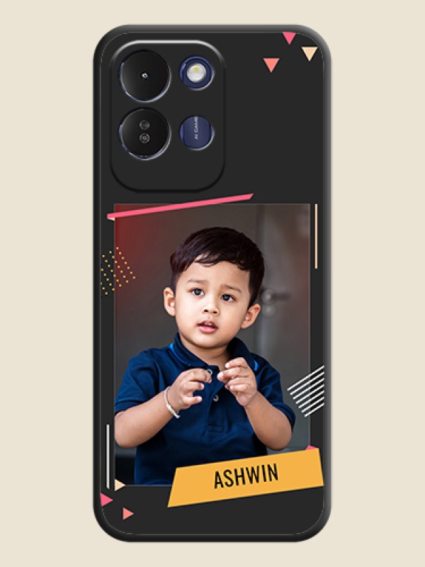 Photo Frame with Triangle Small Dots on Photo On Space Black Custom Soft Matte Mobile Back Cover - Redmi 17 5G