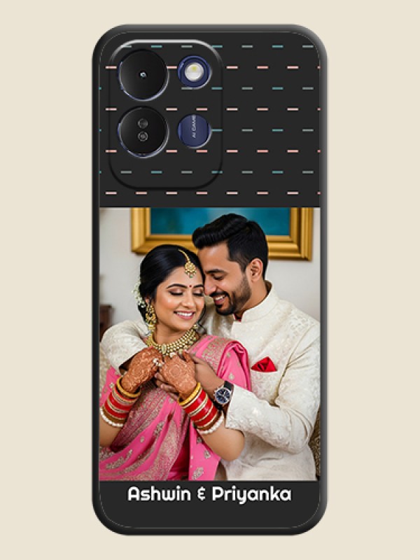 Line Pattern Design with Text On Space Black Custom Soft Matte Mobile Back Cover - Redmi 17 5G