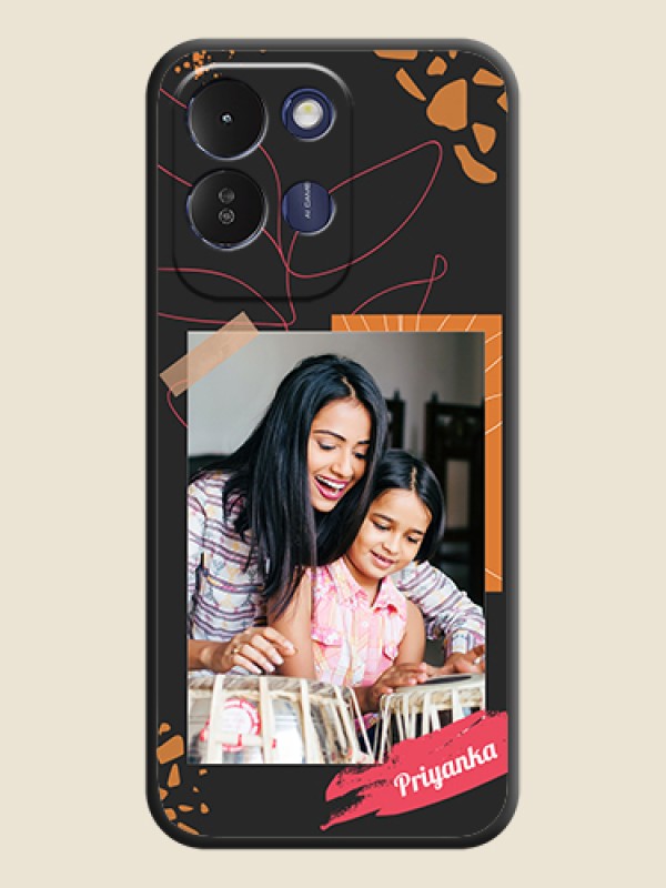 Orange Photo Frame On Space Black Custom Soft Matte Mobile Back Cover - Redmi 17 5G