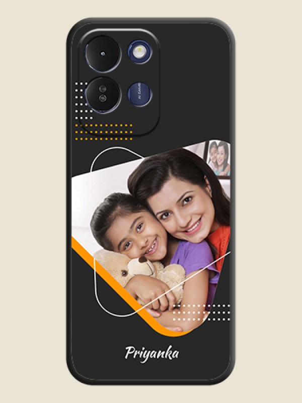 Yellow Triangle on Photo On Space Black Custom Soft Matte Mobile Back Cover - Redmi 17 5G