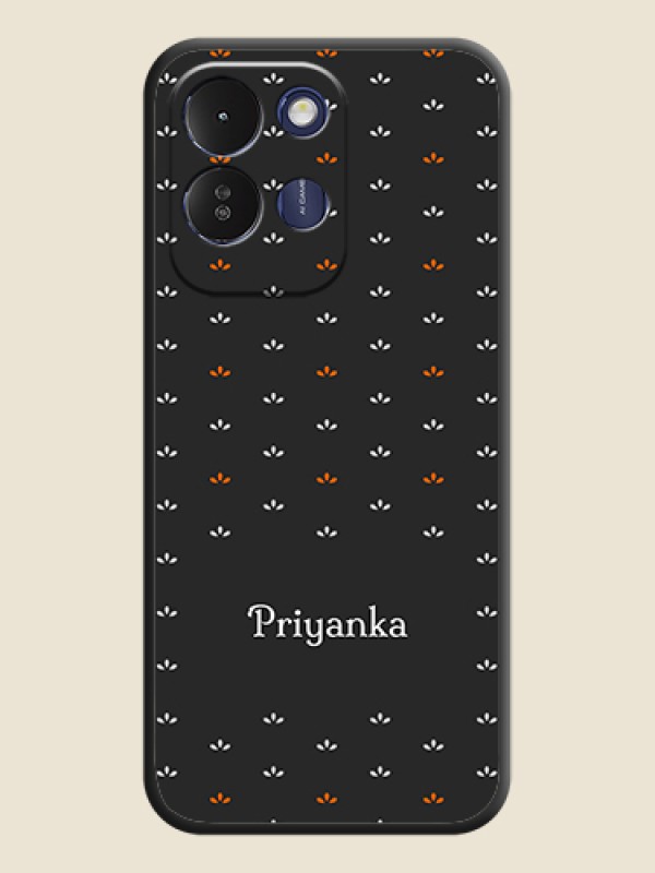 Simple Pattern With Custom Text On Space Black Custom Soft Matte Mobile Back Cover - Redmi 17 5G