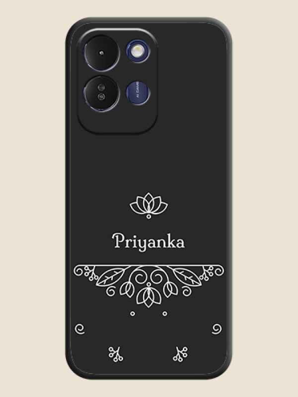 Lotus Garden Custom Text On Space Black Custom Soft Matte Mobile Back Cover - Redmi 17 5G