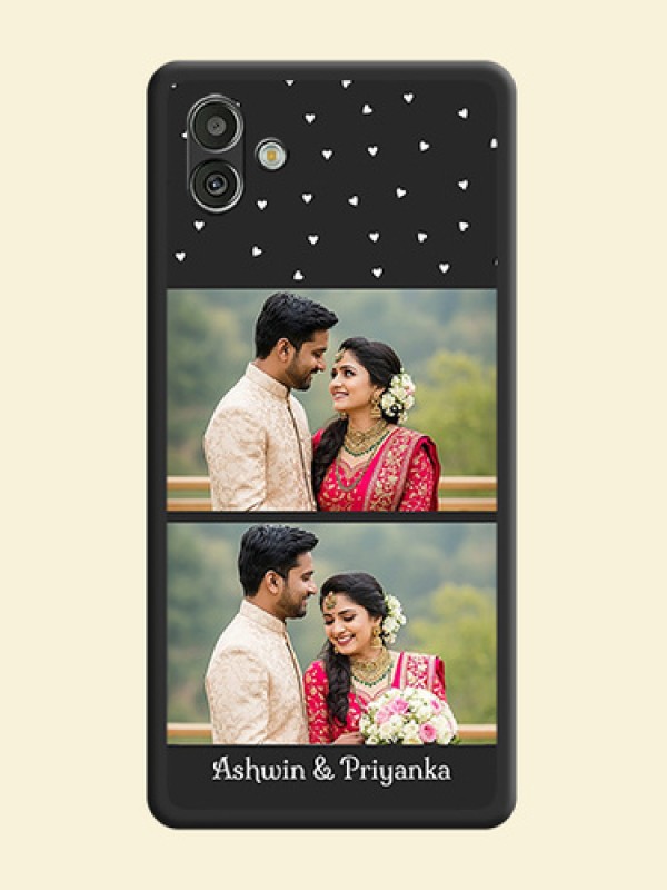 Miniature Love Symbols with Name on Space Black Custom Soft Matte Back Cover - Samsung Galaxy A04