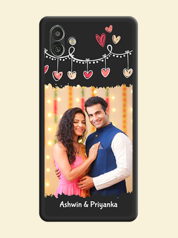 Pink Love Hangings with Name on Space Black Custom Soft Matte Phone Cases - Samsung Galaxy A04