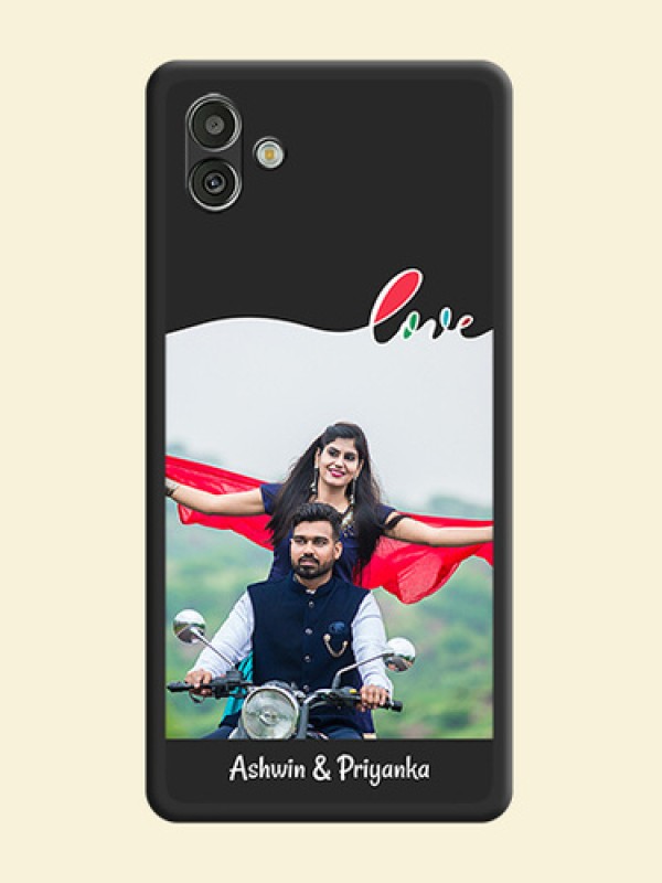 Fall in Love Pattern with Picture on Photo on Space Black Soft Matte Mobile Case - Samsung Galaxy A04