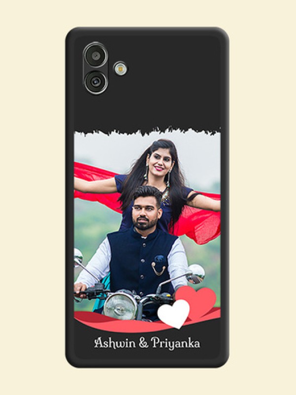 Pin Color Love Shaped Ribbon Design with Text on Space Black Custom Soft Matte Phone Back Cover - Samsung Galaxy A04
