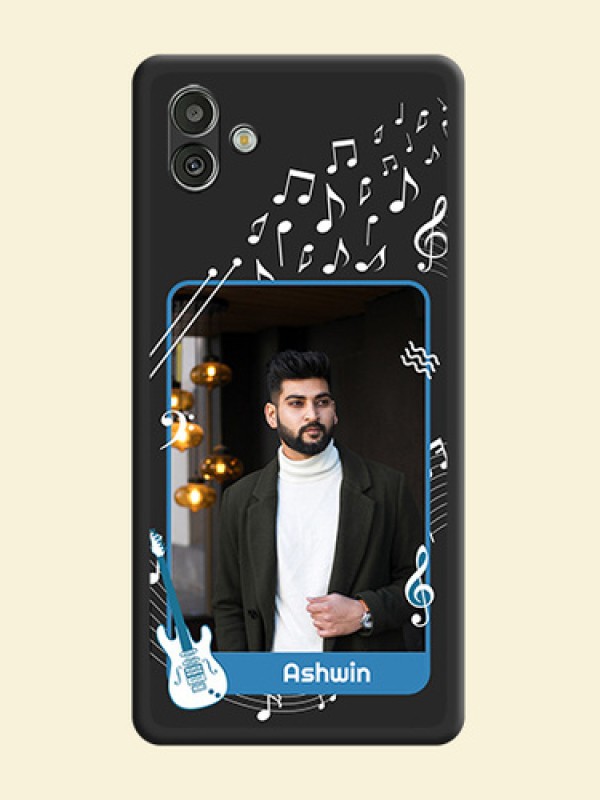 Musical Theme Design with Text on Photo on Space Black Soft Matte Mobile Case - Samsung Galaxy A04