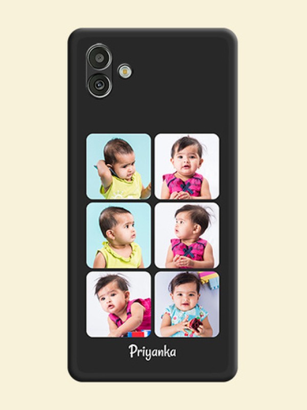 Floral Art with 6 Image Holder on Photo on Space Black Soft Matte Mobile Case - Samsung Galaxy A04