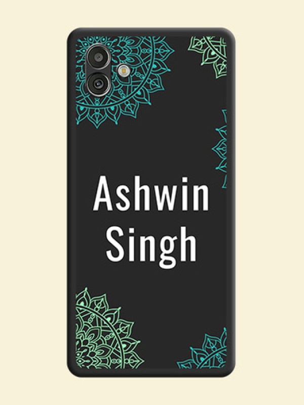 Your Name with Floral Design on Space Black Custom Soft Matte Back Cover - Samsung Galaxy A04