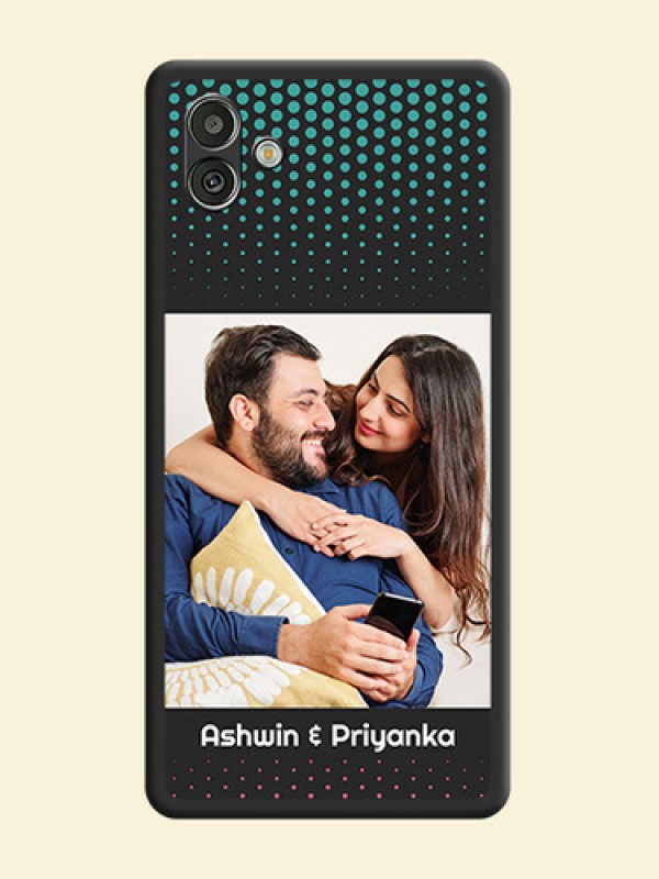Faded Dots with Grunge Photo Frame and Text on Space Black Custom Soft Matte Phone Cases - Samsung Galaxy A04