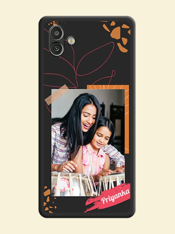 Orange Photo Frame on Space Black Custom Soft Matte Phone Back Cover - Samsung Galaxy A04