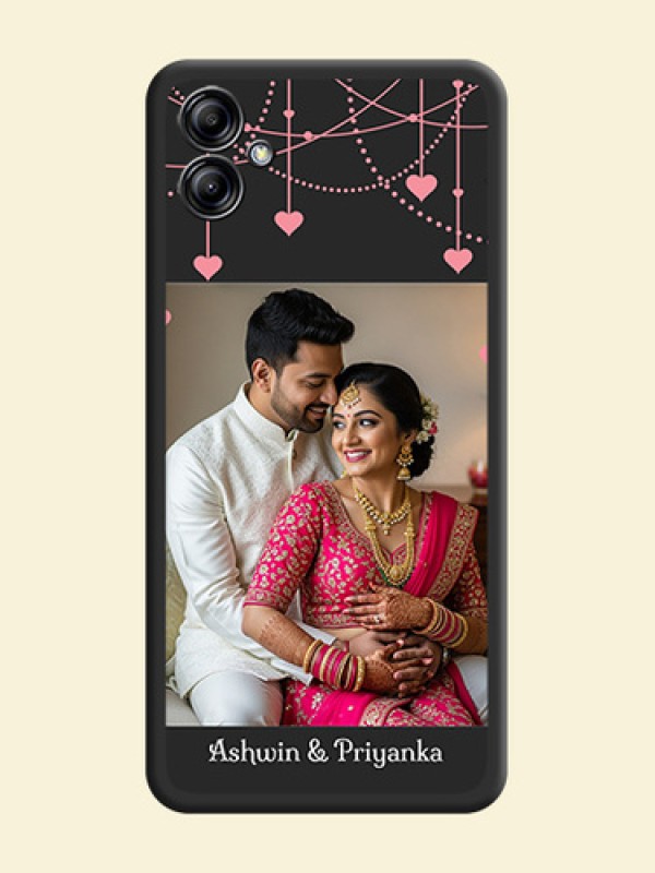 Pink Love Hangings with Text on Space Black Custom Soft Matte Back Cover - Samsung Galaxy A04e