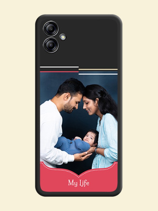 Classic Plain Design with Name on Photo on Space Black Soft Matte Phone Cover - Samsung Galaxy A04e