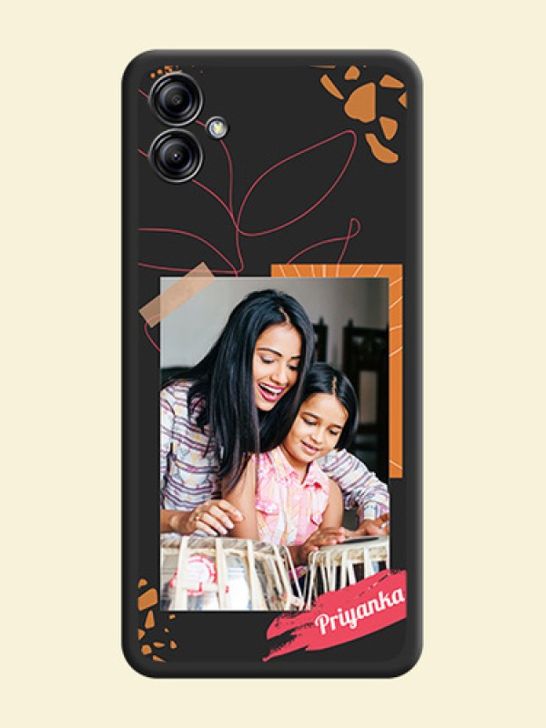 Orange Photo Frame on Space Black Custom Soft Matte Phone Back Cover - Samsung Galaxy A04e