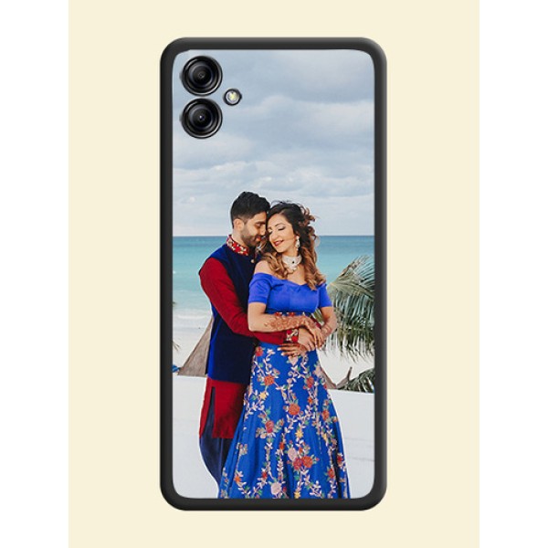 Full Single Pic Upload On Space Black Personalized Soft Matte Phone Covers -Samsung Galaxy A04E