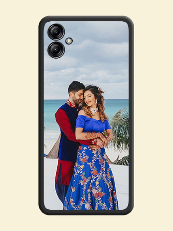 Full Single Pic Upload On Space Black Personalized Soft Matte Phone Covers -Samsung Galaxy A04E