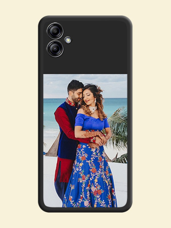 Image Upload With Space Black Color On Custom Soft Matte Mobile Back Cover - Samsung Galaxy A04E