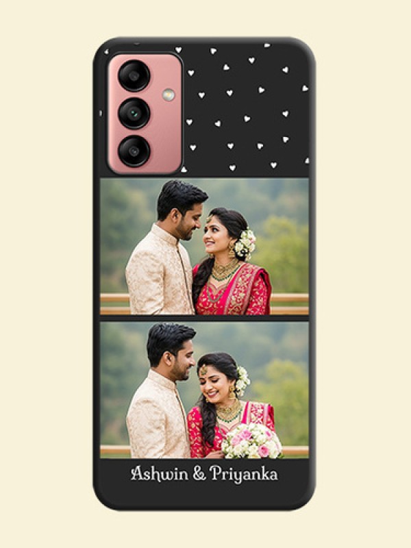 Miniature Love Symbols with Name on Space Black Custom Soft Matte Back Cover - Galaxy A04s