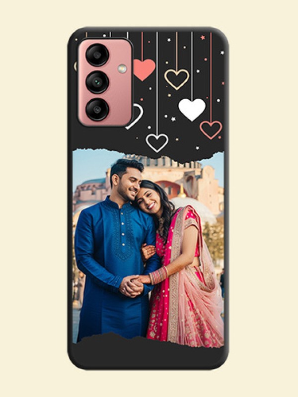 Love Hangings with Splash Wave Picture on Space Black Custom Soft Matte Phone Back Cover - Galaxy A04s