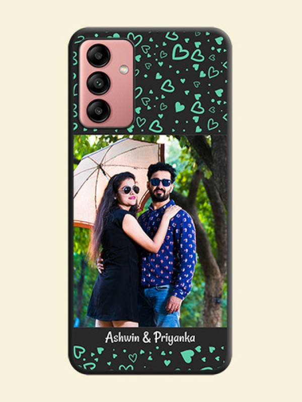 Sea Green Indefinite Love Pattern on Photo on Space Black Soft Matte Mobile Cover - Galaxy A04s