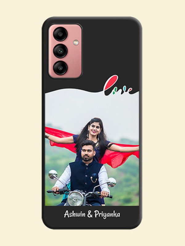 Fall in Love Pattern with Picture on Photo on Space Black Soft Matte Mobile Case - Galaxy A04s