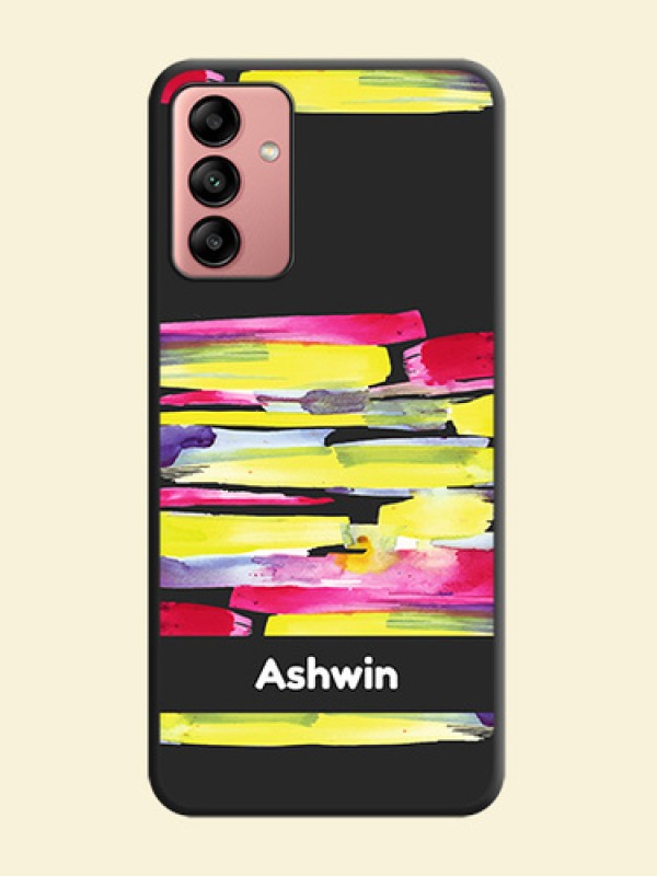 Brush Coloured on Space Black Personalized Soft Matte Phone Covers - Galaxy A04s