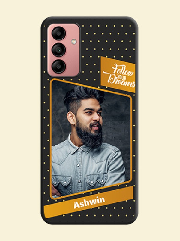 Follow Your Dreams with White Dots on Space Black Custom Soft Matte Phone Cases - Galaxy A04s
