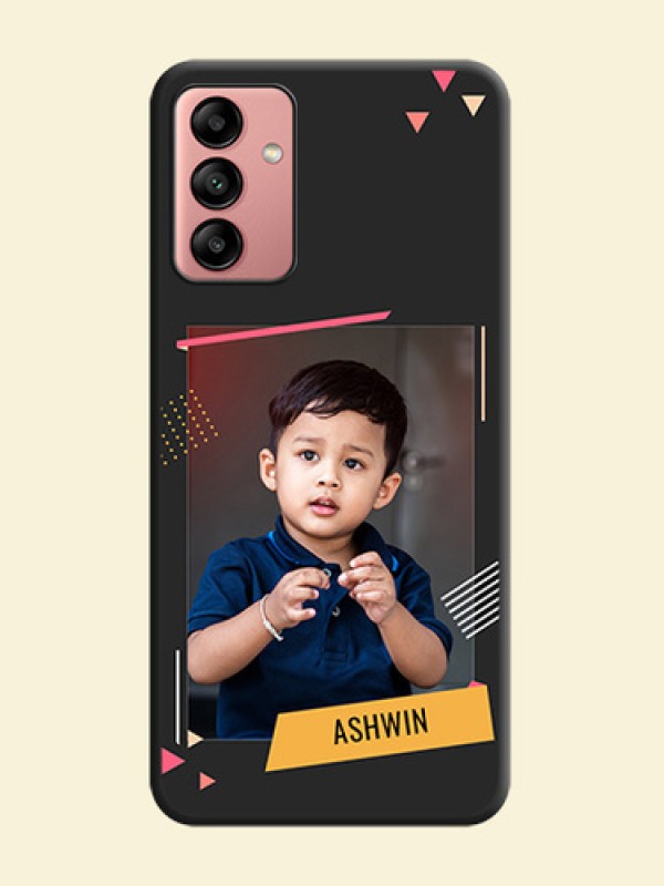 Photo Frame with Triangle Small Dots on Photo on Space Black Soft Matte Back Cover - Galaxy A04s