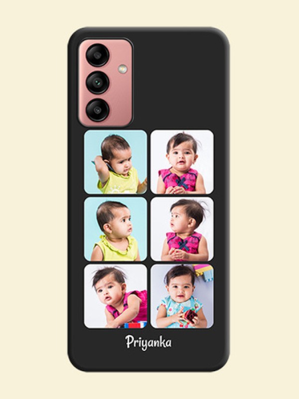Floral Art with 6 Image Holder on Photo on Space Black Soft Matte Mobile Case - Galaxy A04s