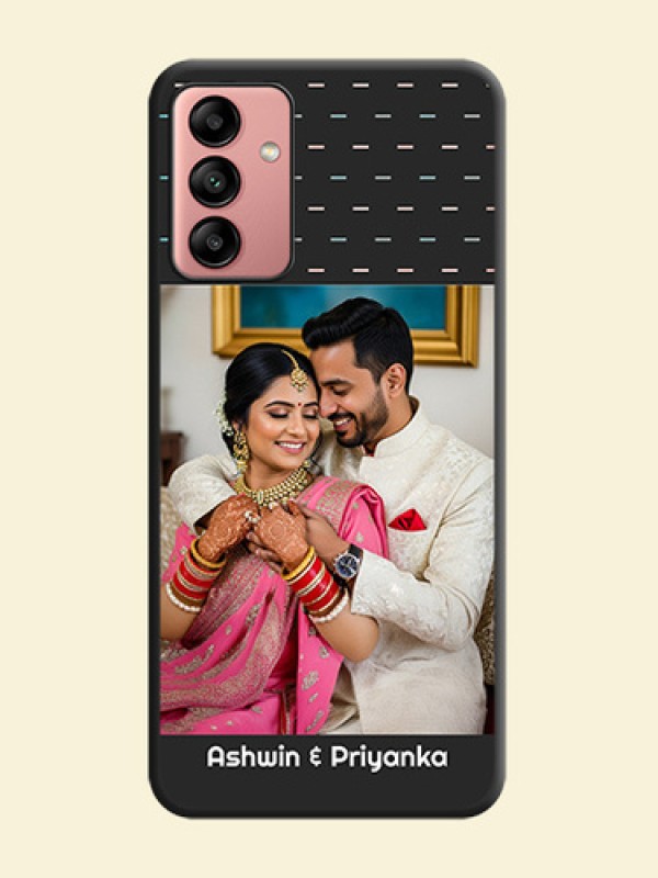 Line Pattern Design with Text on Space Black Custom Soft Matte Phone Back Cover - Galaxy A04s
