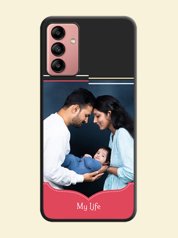 Classic Plain Design with Name on Photo on Space Black Soft Matte Phone Cover - Galaxy A04s