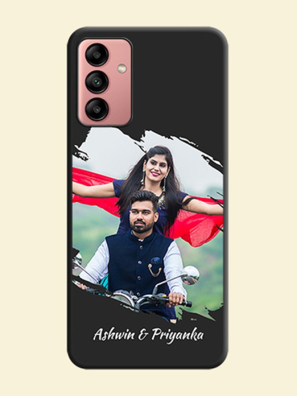 Grunge Brush Strokes on Photo on Space Black Soft Matte Back Cover - Galaxy A04s