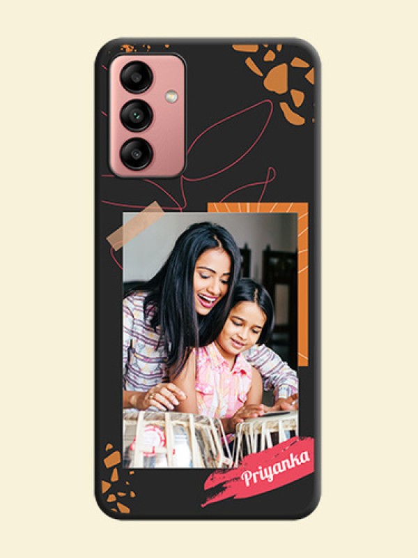 Orange Photo Frame on Space Black Custom Soft Matte Phone Back Cover - Galaxy A04s