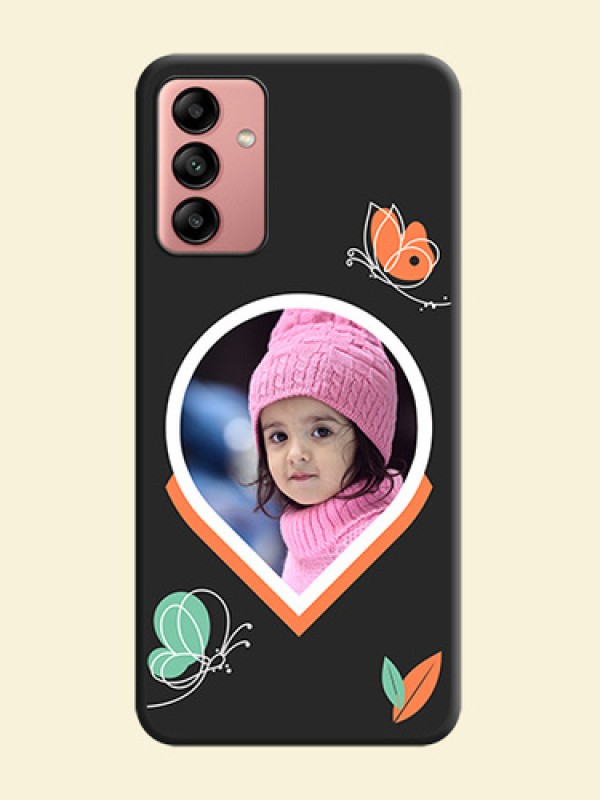 Upload Pic With Simple Butterly Design On Space Black Personalized Soft Matte Phone Covers -Samsung Galaxy A04S