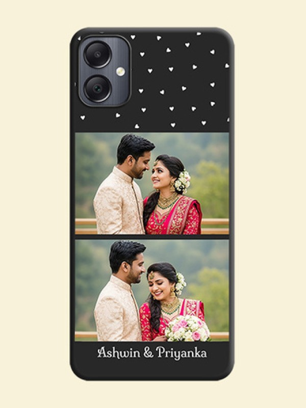 Miniature Love Symbols with Name On Space Black Custom Soft Matte Mobile Back Cover - Galaxy A05