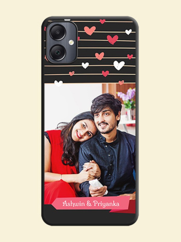 Love Pattern with Name on Pink Ribbon  on Photo On Space Black Custom Soft Matte Mobile Back Cover - Galaxy A05