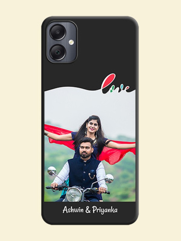 Fall in Love Pattern with Picture on Photo On Space Black Custom Soft Matte Mobile Back Cover - Galaxy A05